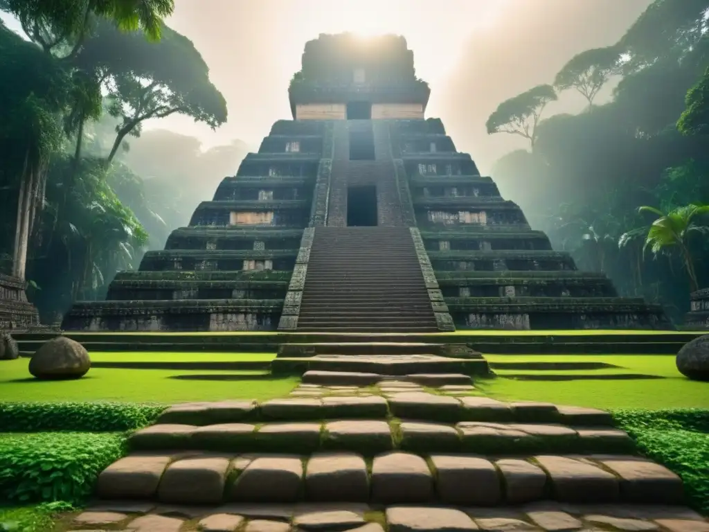 Explora las antiguas civilizaciones con un templo maya imponente en la selva