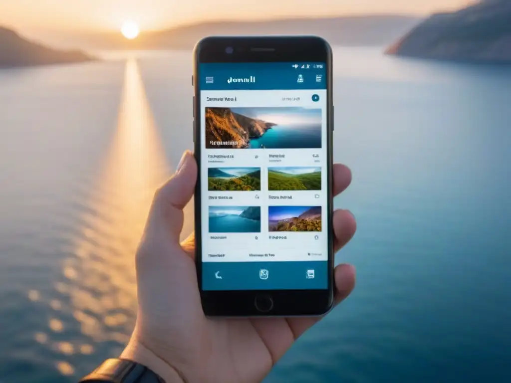 Una app para documentar cruceros con diseño elegante y eficiente en un smartphone moderno