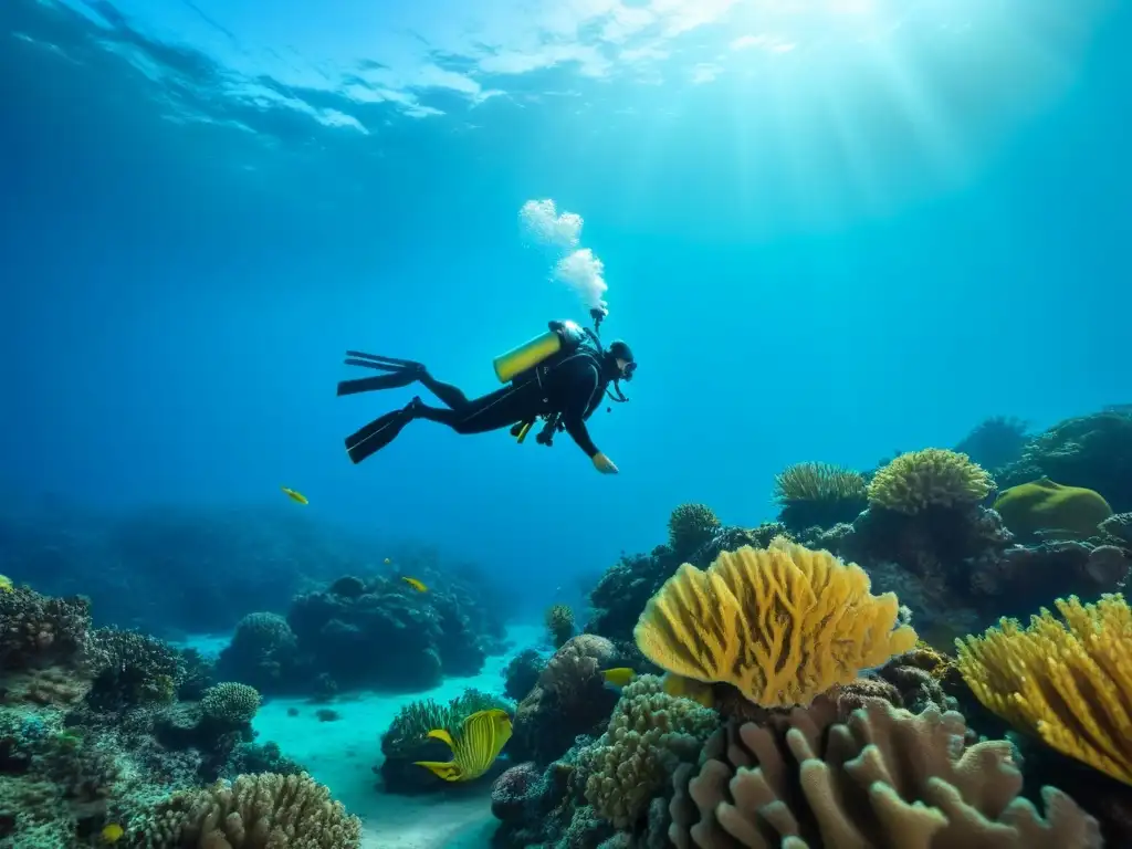 Explorando un arrecife de coral vibrante con peces tropicales