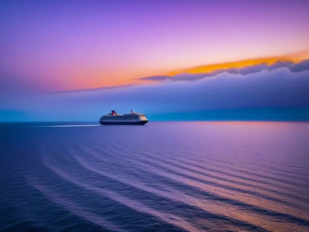 Un atardecer impresionante sobre el mar, ideal para Cruceros para bodas en alta mar