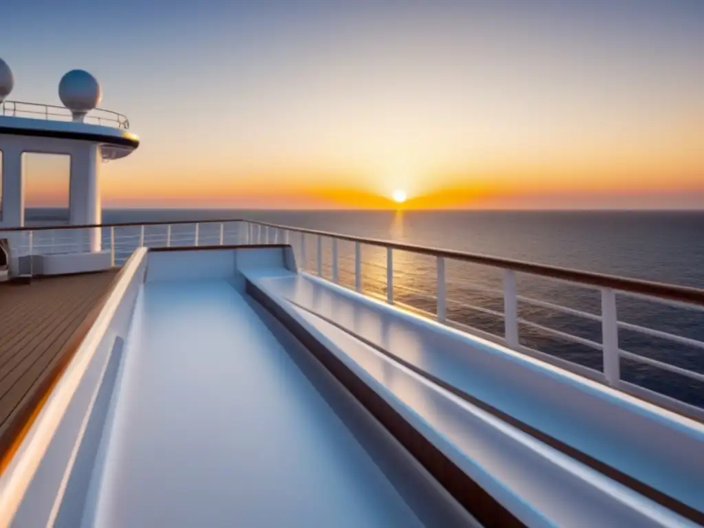 Un atardecer inmersivo en un crucero moderno con tecnología inmersiva en cruceros marítimos