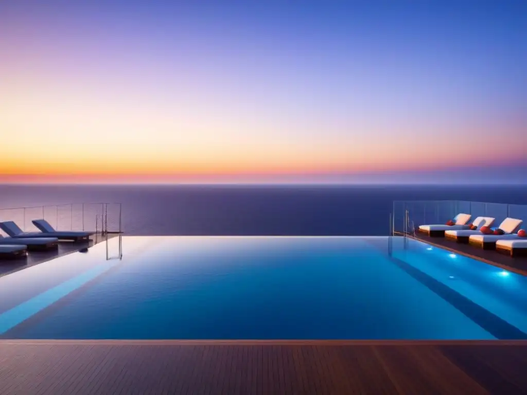 Atardecer de lujo en crucero: infinito bienestar y opulencia en cruceros