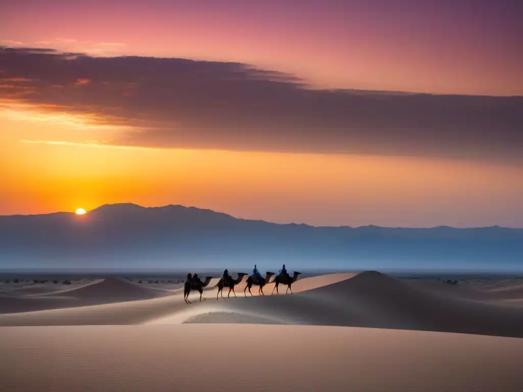 Un atardecer sereno sobre un desierto virgen