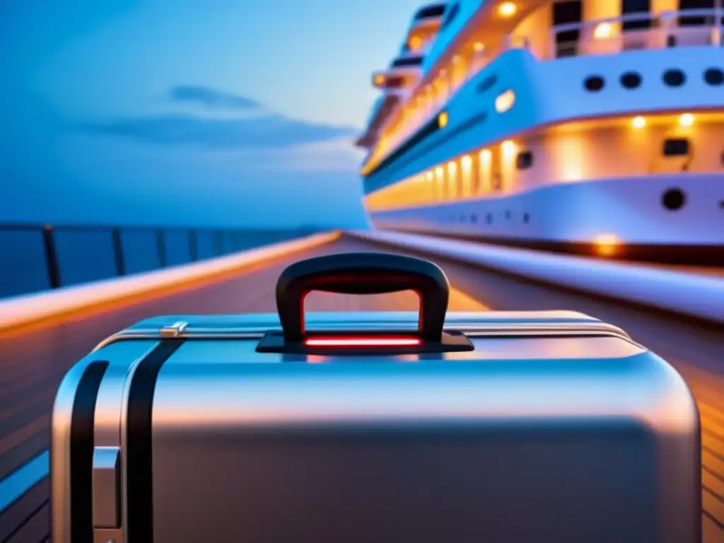 Avanzado candado de maleta con reconocimiento de huella dactilar y luces LED en crucero de lujo