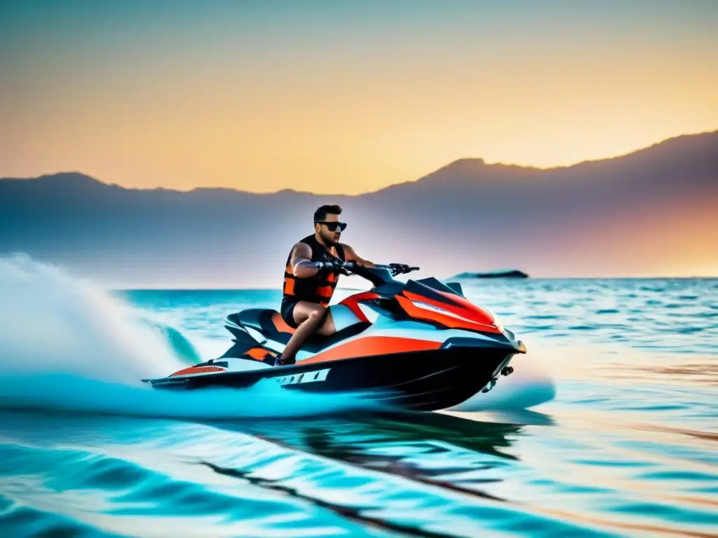 Avanzado jetski con innovaciones en accesorios marítimos, transformando la experiencia