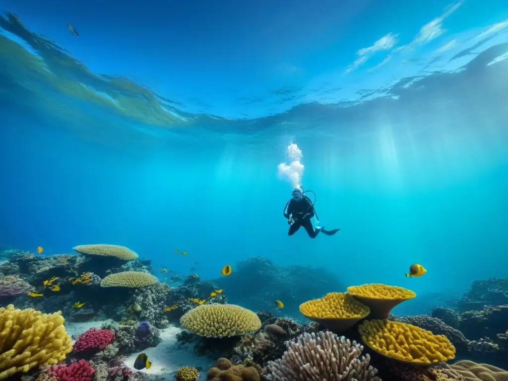 Explora la belleza del arrecife de coral en un buceo sostenible, destacando la importancia de conservar los ecosistemas marinos