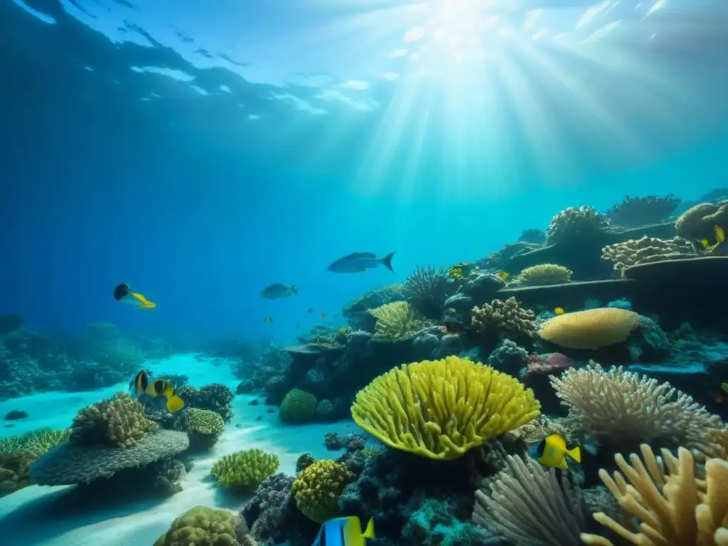 Explora la belleza de un arrecife de coral lleno de vida marina