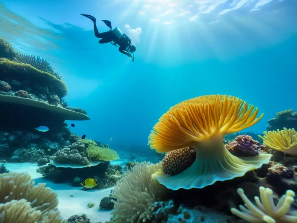 Explora la belleza de un arrecife de coral vibrante lleno de vida marina