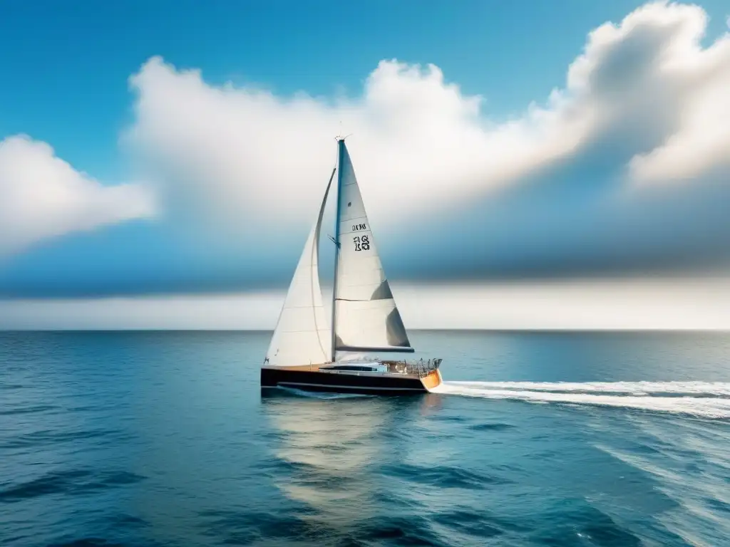 Consejos vela turismo marítimo: Velero elegante surcando el mar en calma bajo cielo despejado