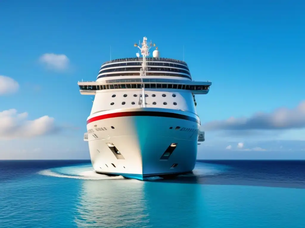 Un crucero de AIDAprima surca elegante las aguas turquesas del Caribe, reflejando lujo y relajación