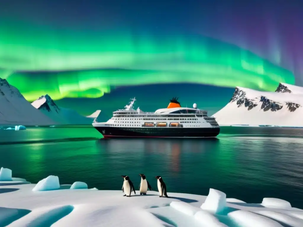 Un crucero de expedición eco en el Ártico con auroras boreales, pingüinos y montañas nevadas