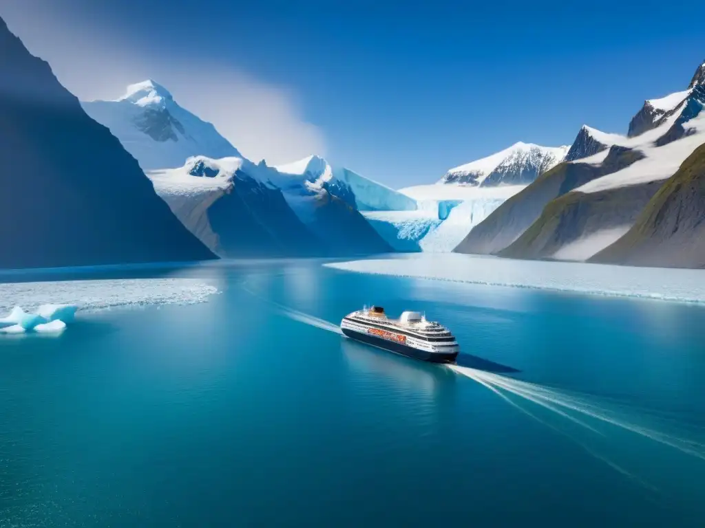 Un crucero de aventura ecológica destinos navegando entre glaciares y montañas nevadas en aguas heladas