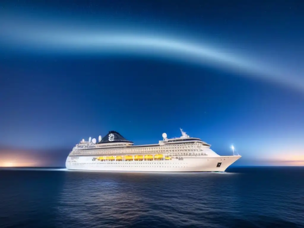 Un crucero navegando bajo un cielo estrellado, ideal para los talleres de astronomía en cruceros