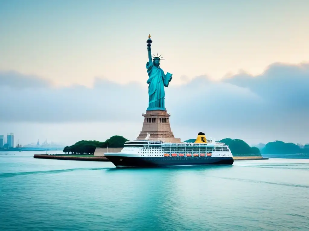 Un crucero cultural en aguas cristalinas, rodeado de símbolos icónicos y monumentos del mundo