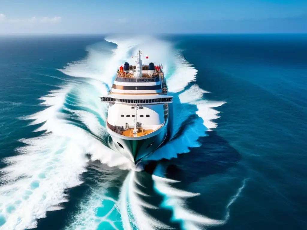 Crucero ecoeficiente surcando olas: innovación marina Un crucero ecofriendly aprovechando el potencial energético de las olas y mareas