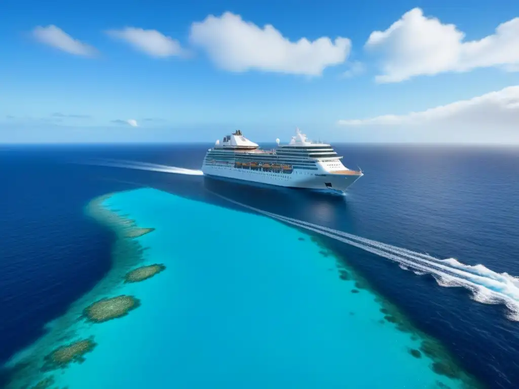 Crucero ecológico para conservación navegando en aguas cristalinas, rodeado de vida marina colorida y en armonía con la naturaleza