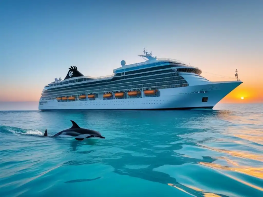 Un crucero ecológico navegando en aguas turquesas al atardecer