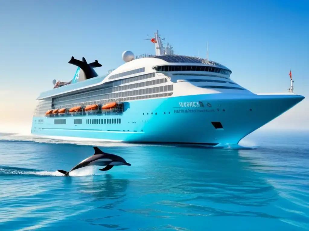 Crucero ecológico navegando con delfines en aguas turquesas