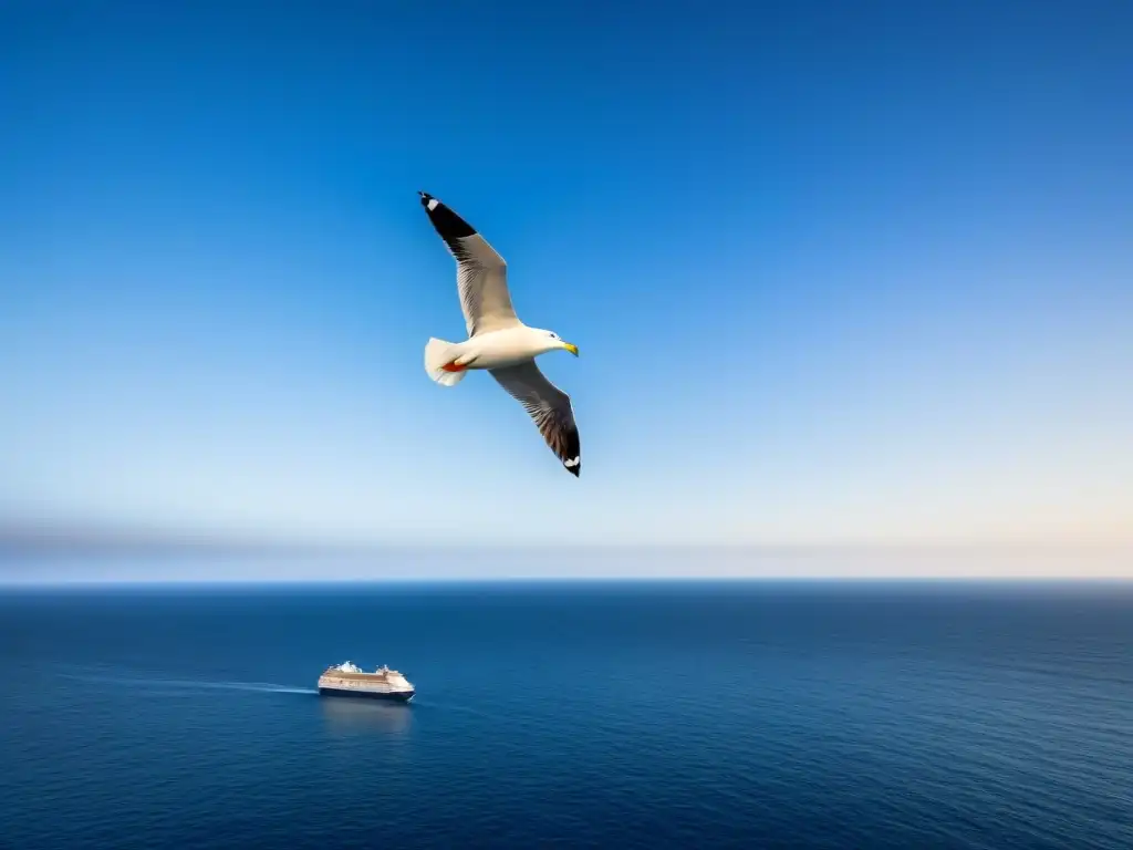 Un crucero elegante navega en aguas tranquilas bajo un cielo azul, transmitiendo la importancia del seguro en cruceros marítimos