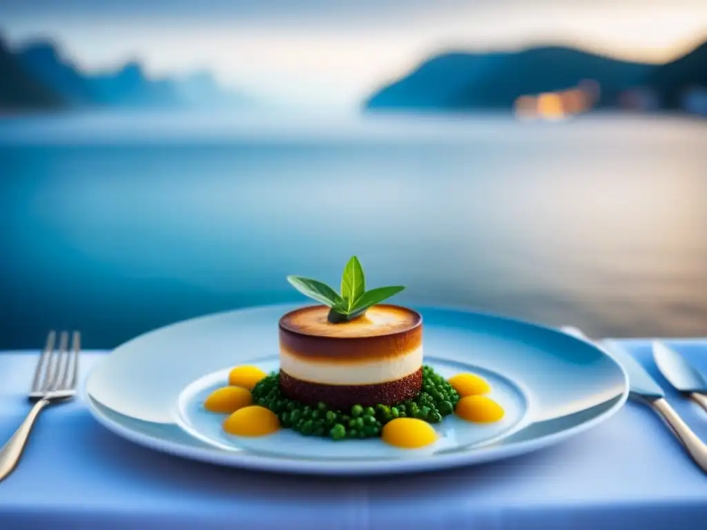 Un crucero elegante sirviendo gastronomía sostenible en alta mar