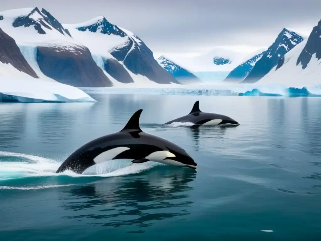 Un crucero de exploración en aguas árticas con orcas y montañas nevadas, evocando raíces culturales