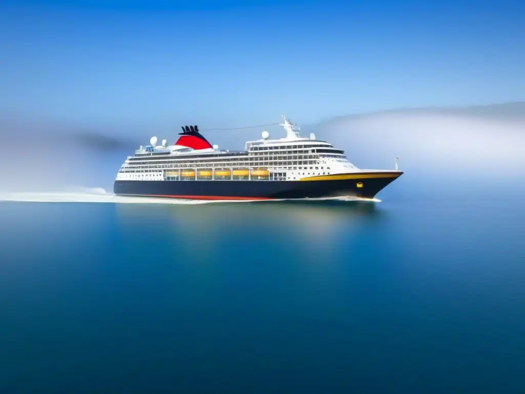 Un crucero de lujo navegando en aguas tranquilas bajo un cielo azul