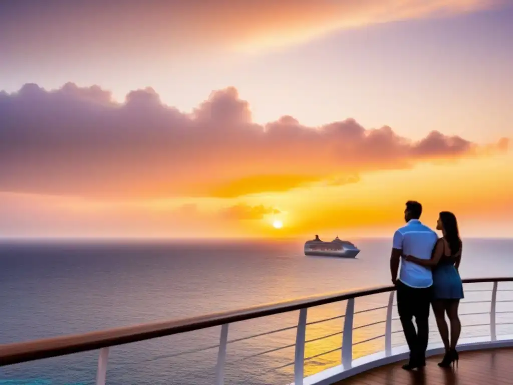 Crucero de lujo al atardecer: Relax y aventura familiar Un crucero de lujo navegando al atardecer, con una familia feliz en cubierta