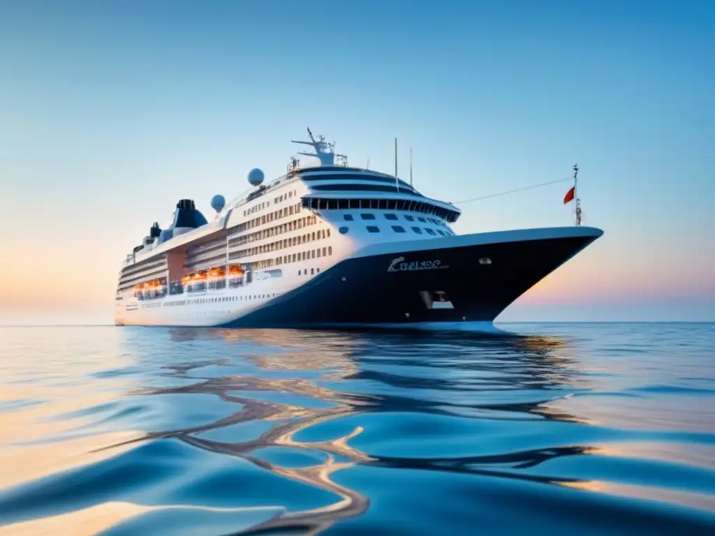 Un crucero de lujo en el Mar Báltico, deslizándose con elegancia bajo el cielo azul, evocando tranquilidad y sofisticación