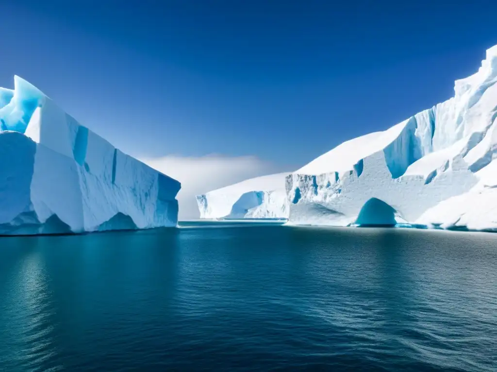 Un crucero de lujo en polos navega entre glaciares majestuosos, reflejando exclusividad y aventura