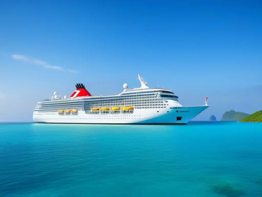 Un crucero de lujo navegando por rincones ocultos de aguas turquesas y islas verdes bajo un cielo azul