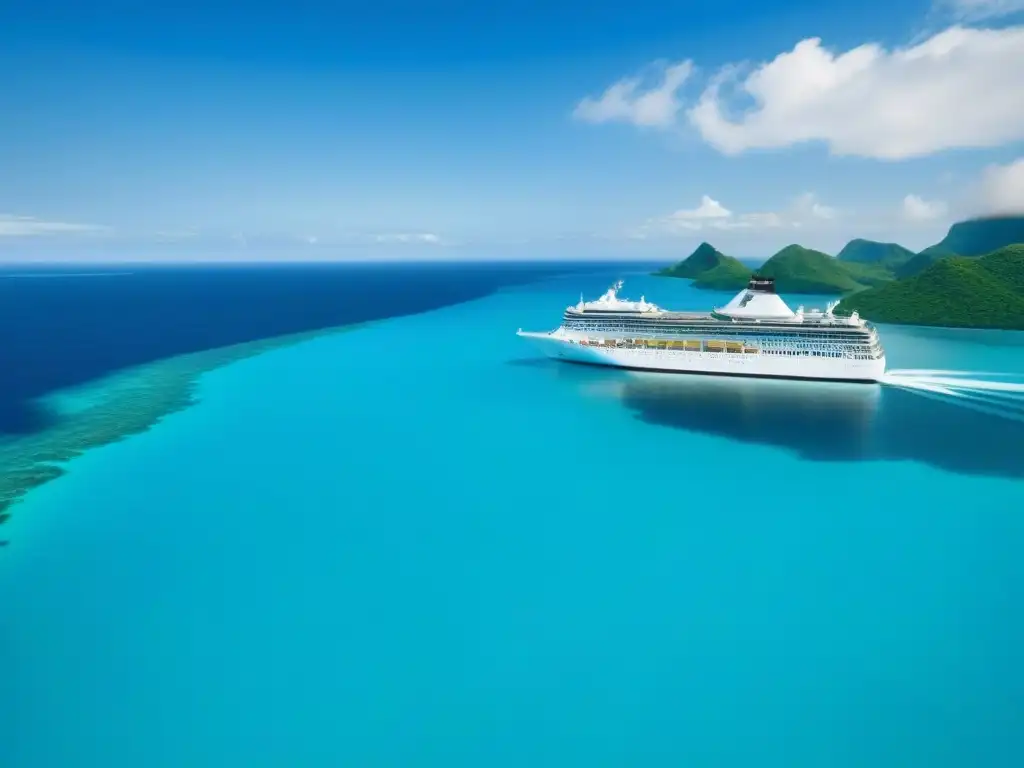 Crucero eco-friendly navegando en aguas turquesas Un crucero marítimo en armonía con la naturaleza