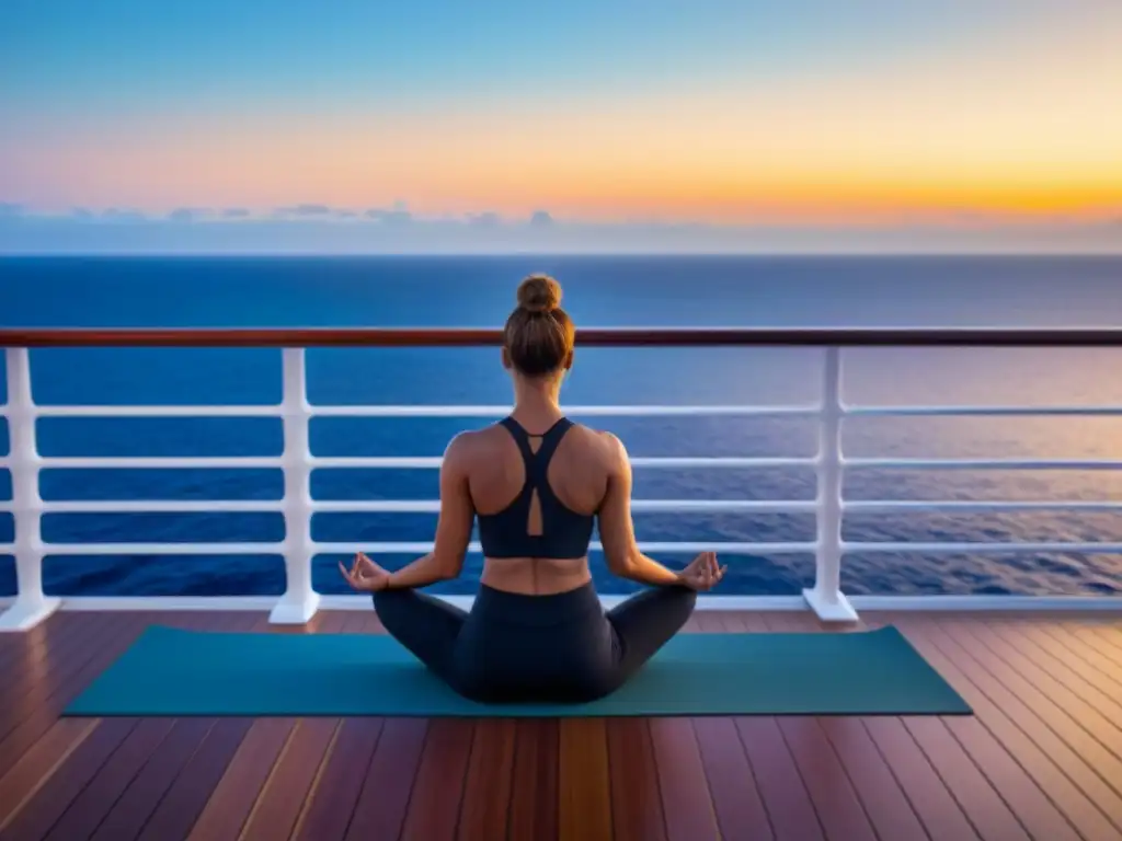 Yoga en crucero: práctica matutina junto al mar, paz y serenidad en un amanecer único