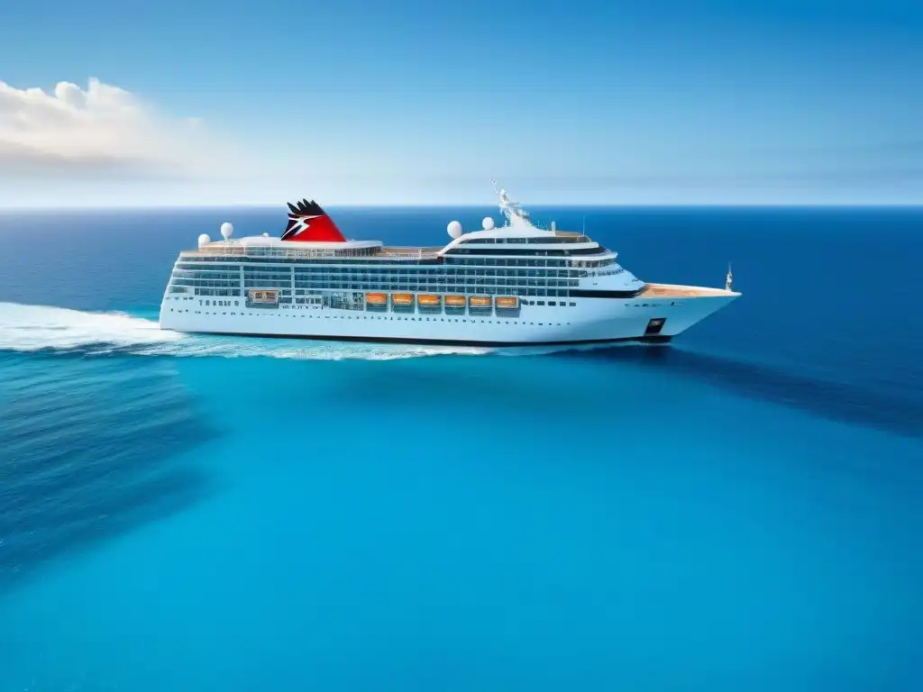 Un crucero moderno surcando aguas turquesas, con detalles elegantes y peces coloridos