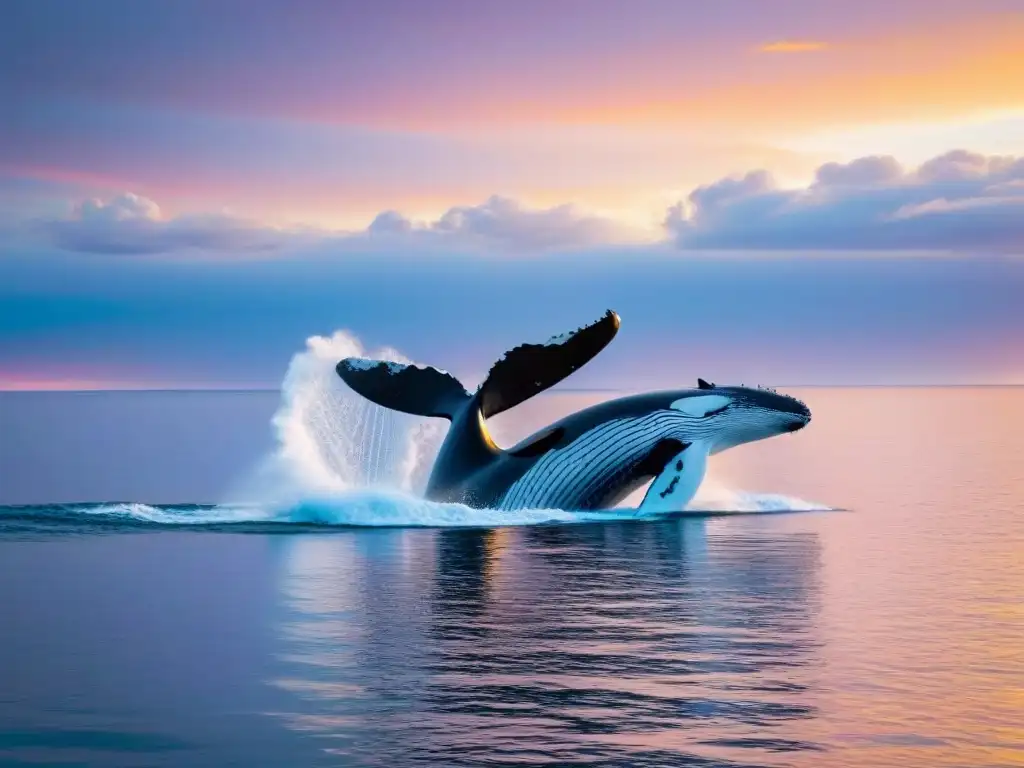 Un crucero moderno en armonía con ballenas, transmitiendo una experiencia de viaje ecoamigable y en paz con la naturaleza