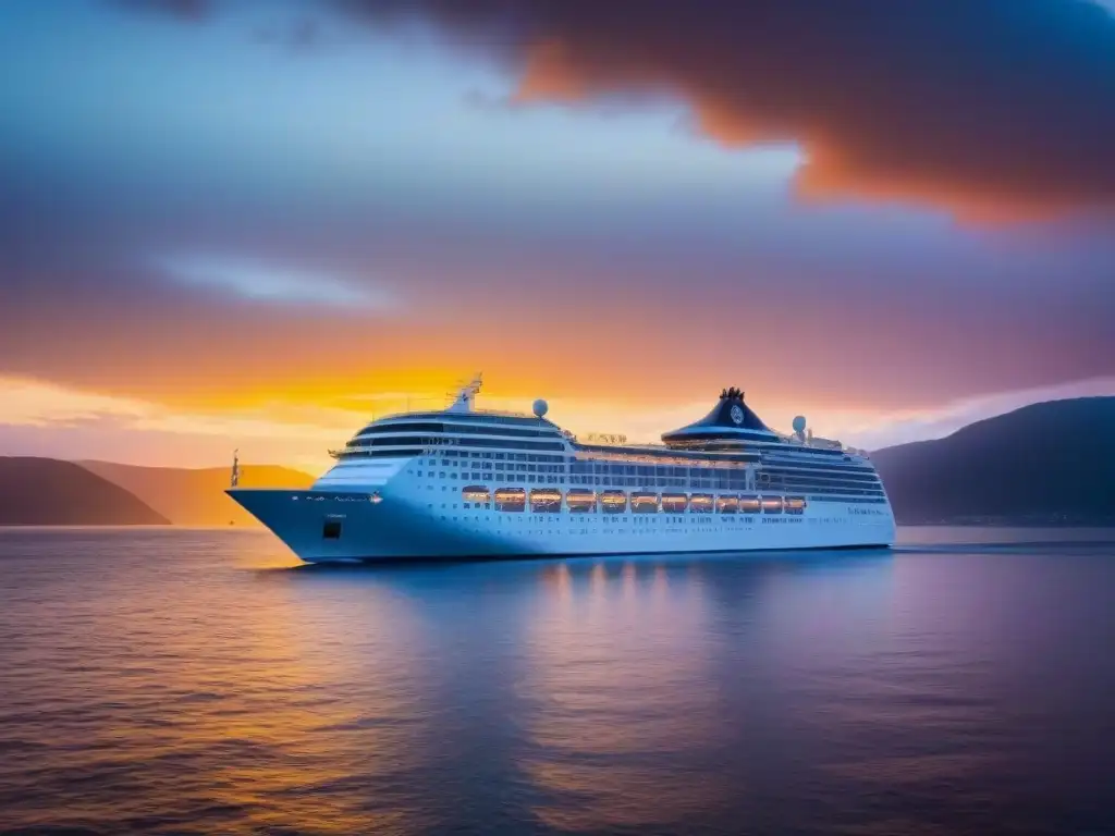 Crucero moderno con encanto tradicional navegando al atardecer