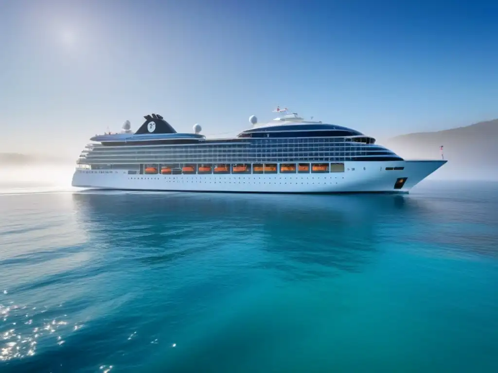 Un crucero moderno con paneles solares integrados, tecnología solar cruceros ecológicos