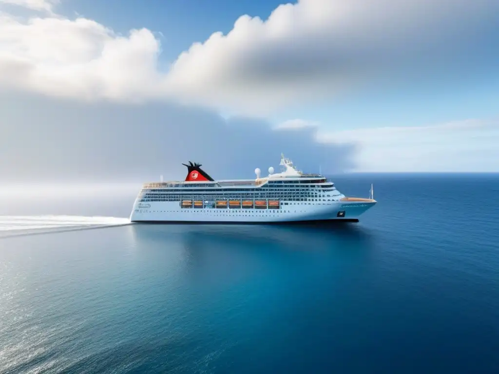 Un crucero sostenible navegando en aguas cristalinas, rodeado de delfines y arrecifes de coral vibrantes