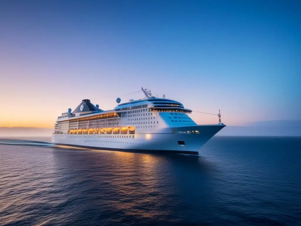 Un crucero temático para amantes de libros navegando bajo un cielo estrellado en aguas tranquilas, rodeado de lujo y serenidad