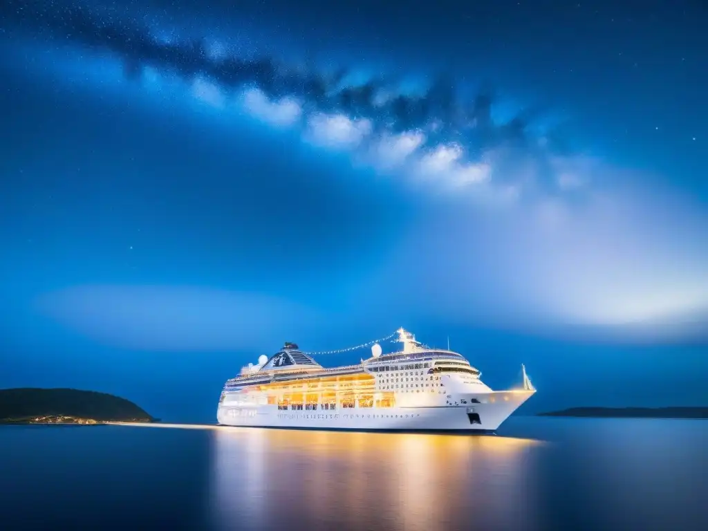 Crucero temático para amantes de libros surcando aguas bajo un cielo estrellado