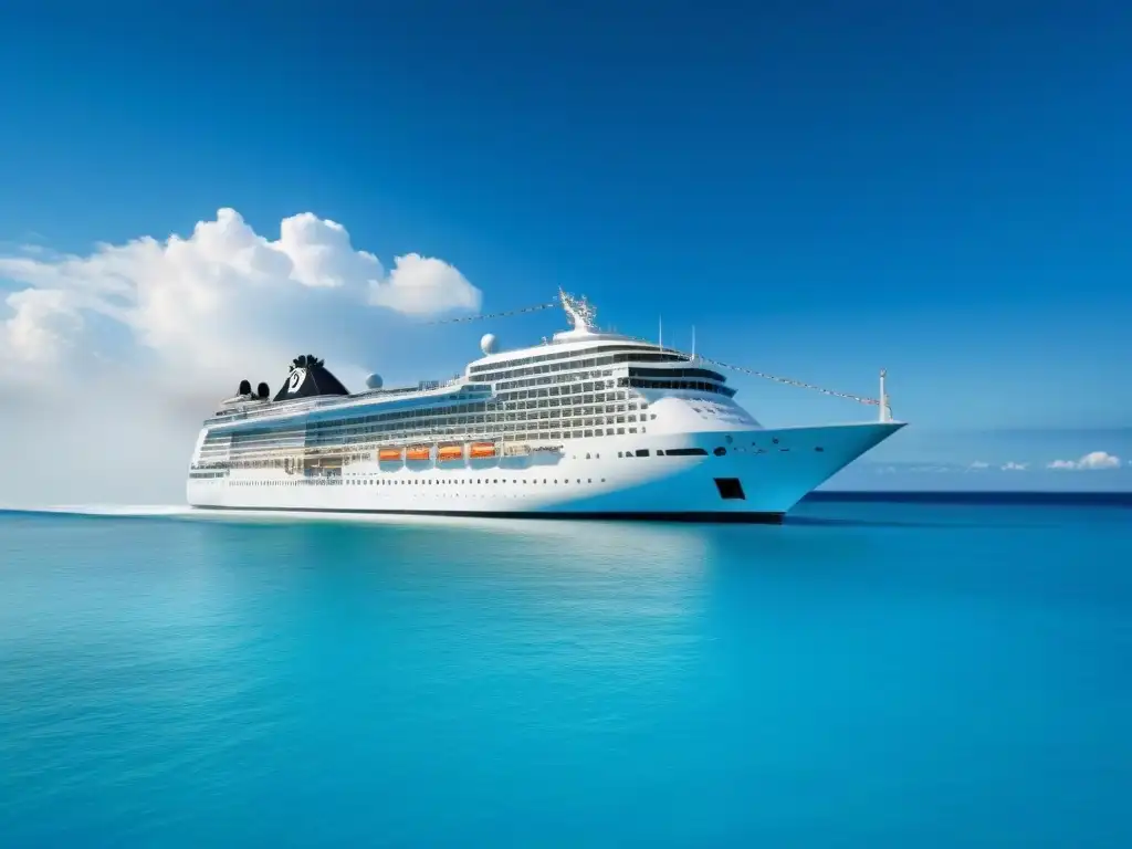 Inversión en cruceros de lujo: un elegante barco navegando en aguas turquesas bajo un cielo despejado