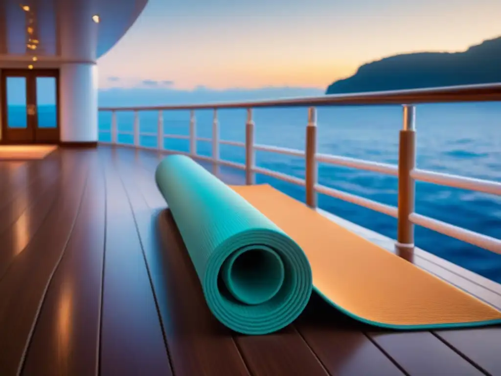 Practica yoga en cruceros marítimos ecofriendly, conectando con la serenidad del océano al amanecer