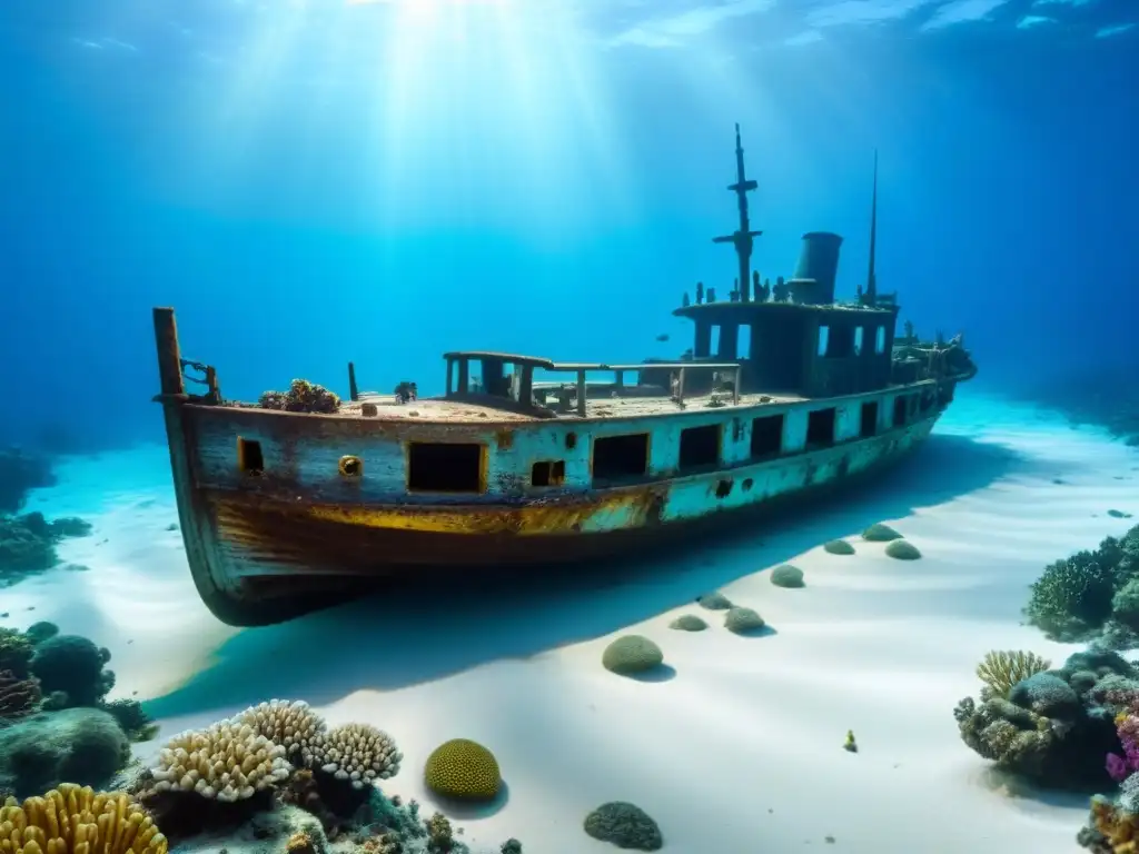 Descubrimientos recientes en la historia marítima: un naufragio rodeado de vida marina colorida y misterio en el fondo del mar