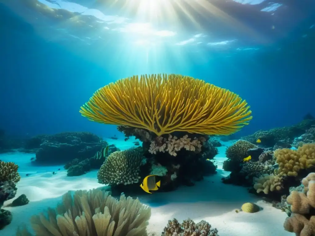 Explora destinos exóticos buceo snorkel: un arrecife de coral vibrante, peces coloridos y una danza de luz y sombras bajo el agua