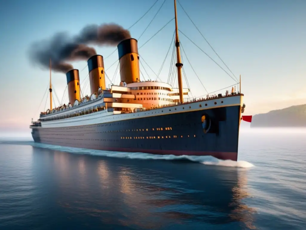 Detalle del innovador diseño cruceros modernos Titanic en una minuciosa y detallada imagen 8K