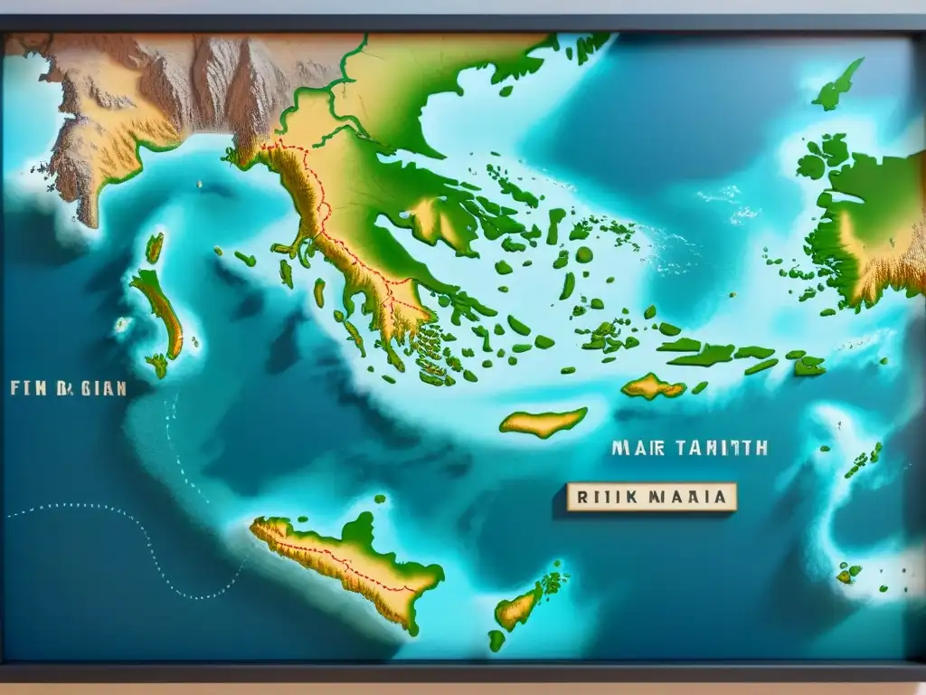 Detalle minucioso del mapa marítimo griego antiguo en tonos monocromáticos, transmitiendo sofisticación histórica