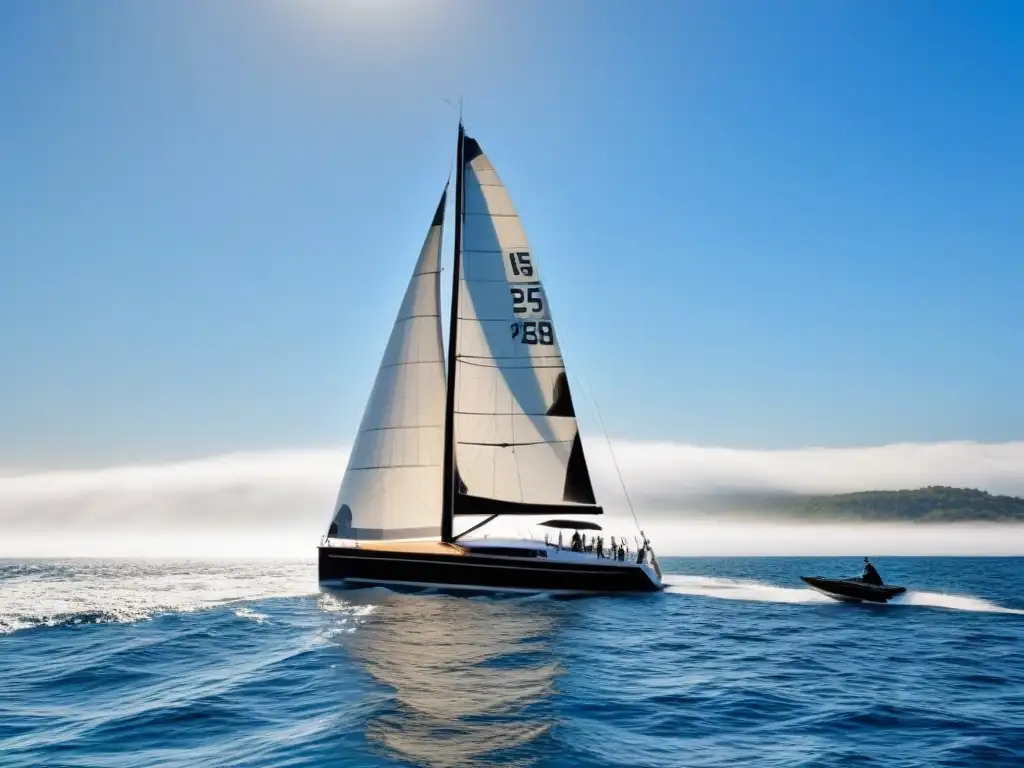 Detalle de vela ligera de carbono, tecnología avanzada para navegar veloz en el mar