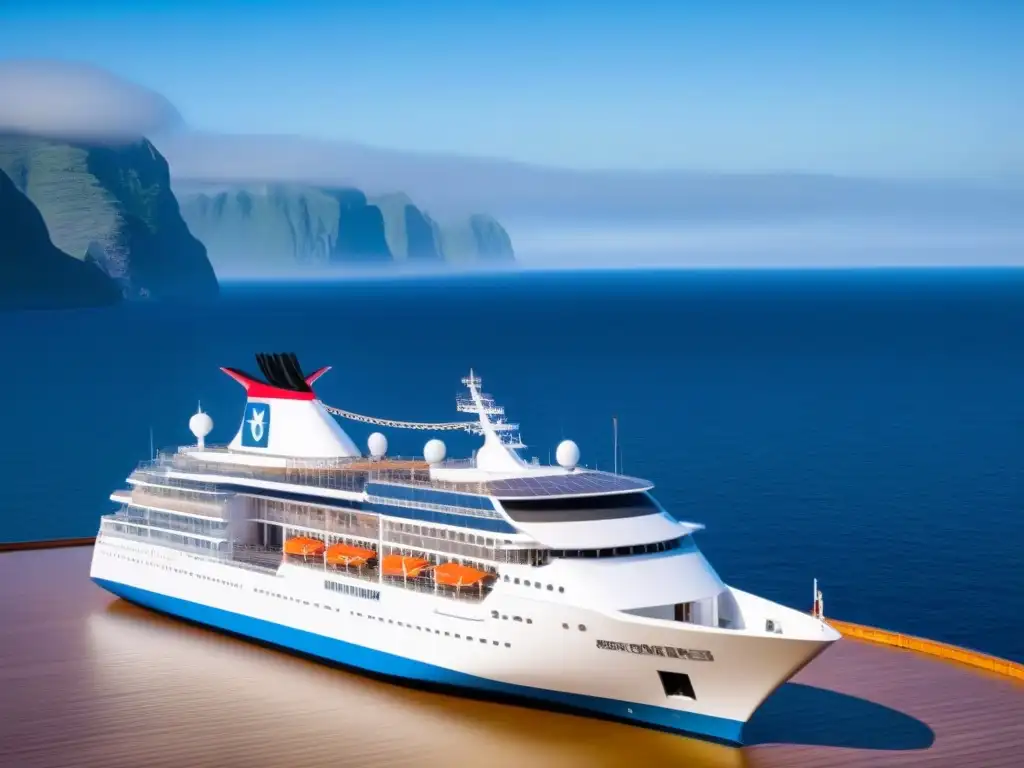 Un diseño de crucero sostenible con materiales innovadores como paneles solares y turbinas eólicas