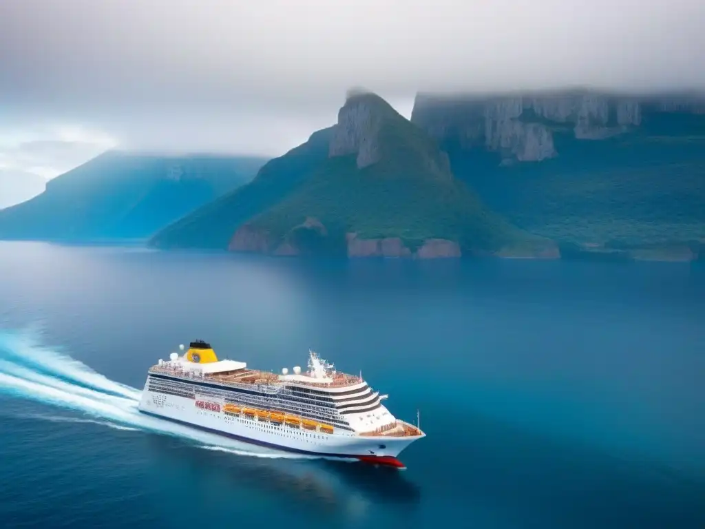 Un elegante barco de Costa Cruceros corta el profundo mar azul, reflejando la esencia italiana en alta mar