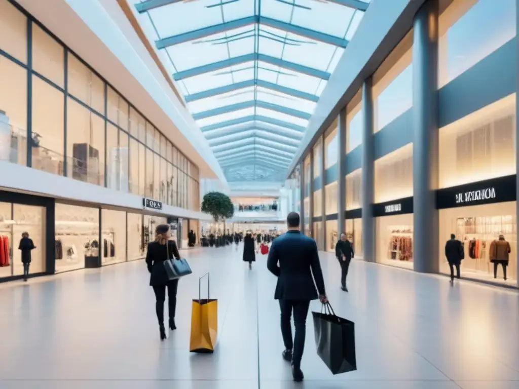 Un elegante centro comercial en Lisboa con boutiques exclusivas y arquitectura moderna