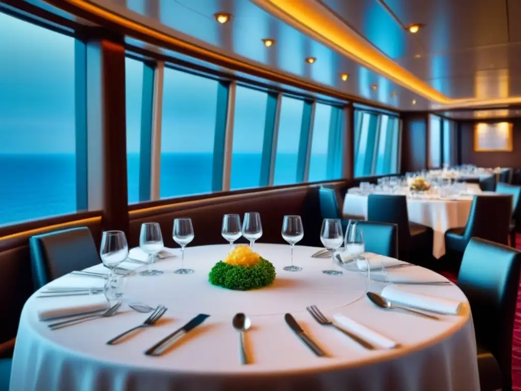 Una elegante cocina internacional en cruceros con exquisitos platos y ambiente sofisticado